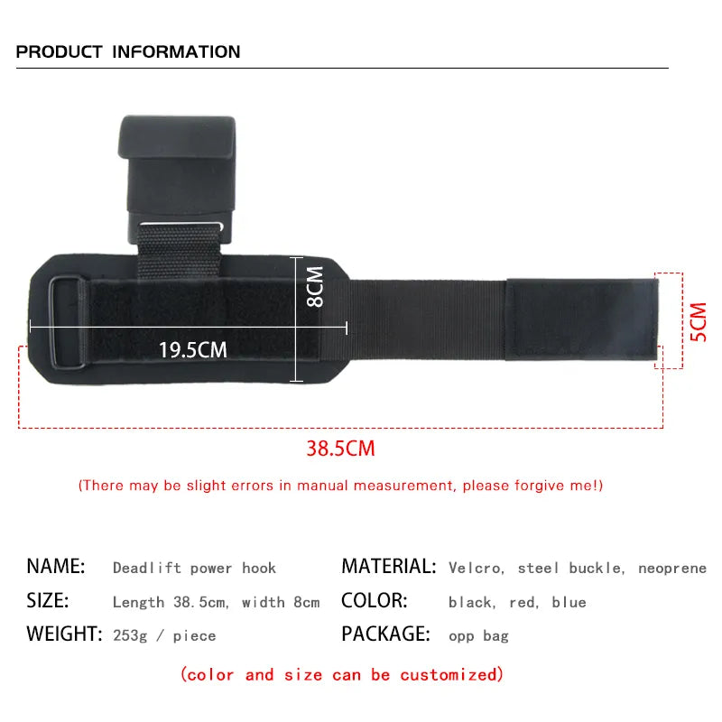 PowerLift Hook Grips with Wrist Wraps & Hand-Bar Straps-2