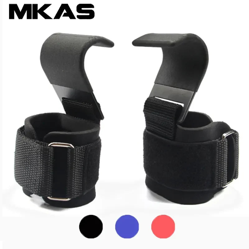 PowerLift Hook Grips with Wrist Wraps & Hand-Bar Straps-1