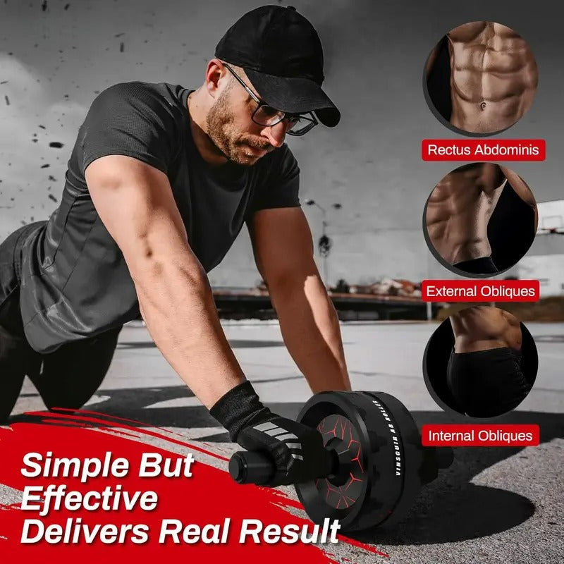 Core Abdominal Wheel Roller with Knee Pad-2